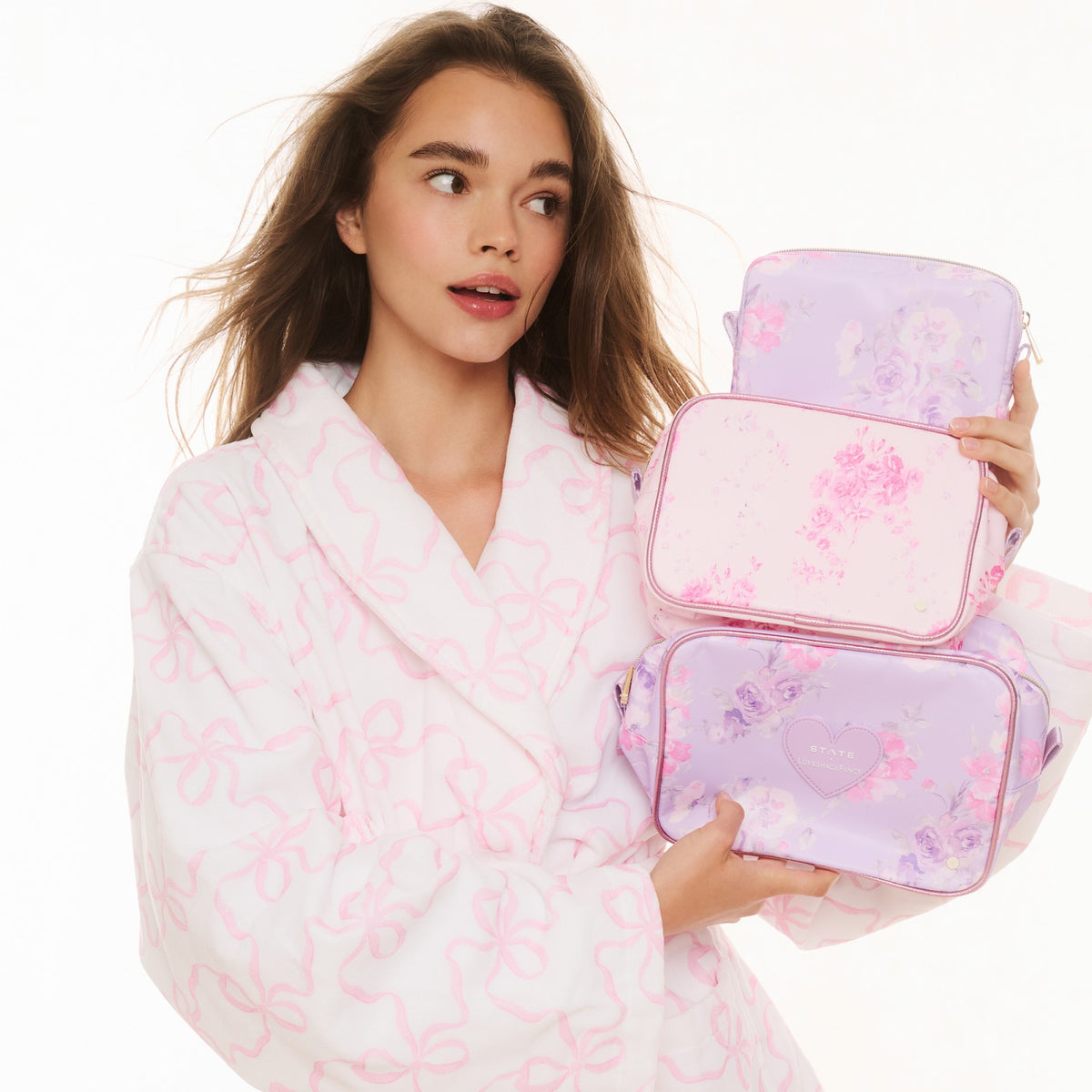 STATE x LoveShackFancy Travel Pouch Set Nylon Confetti Bloom / Wildflower Blue / State Bags Everyday
