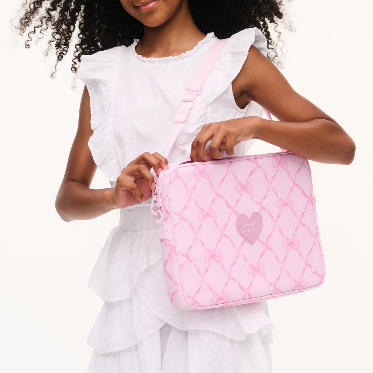 STATE x LoveShackFancy Allen Laptop Case Pink Peppermint / State Bags Latest