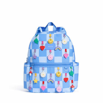 Kane Kids Travel Backpack Charms Blue Checkerboard / State Bags Customer Favorite