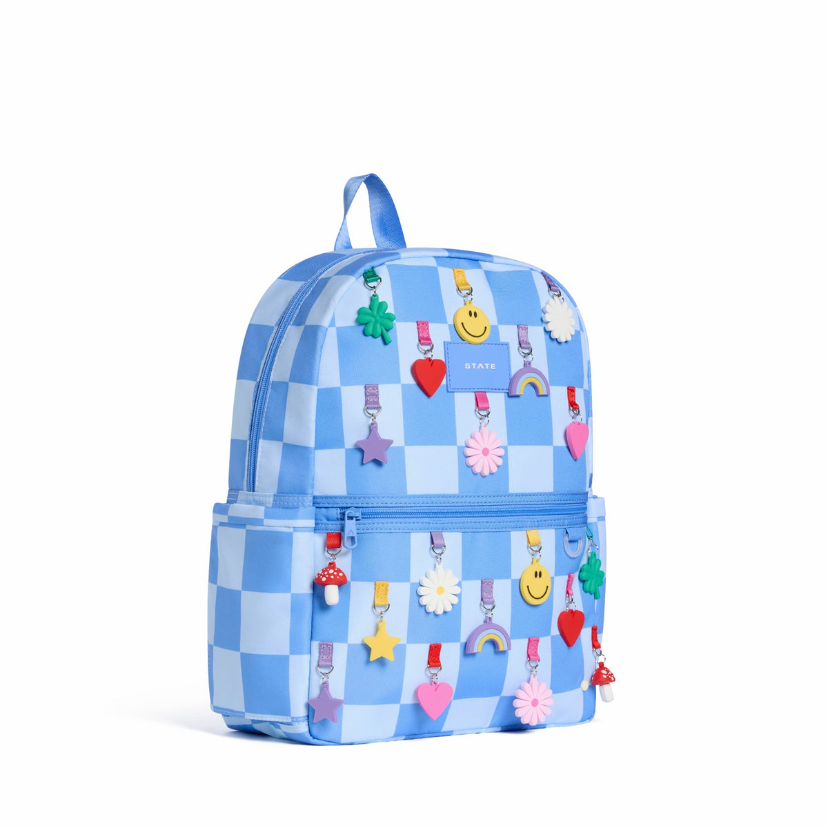 Kane Kids Travel Backpack Charms Blue Checkerboard / State Bags Customer Favorite