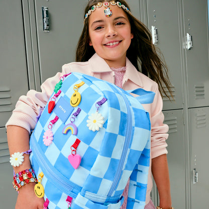 Kane Kids Travel Backpack Charms Blue Checkerboard / State Bags Customer Favorite