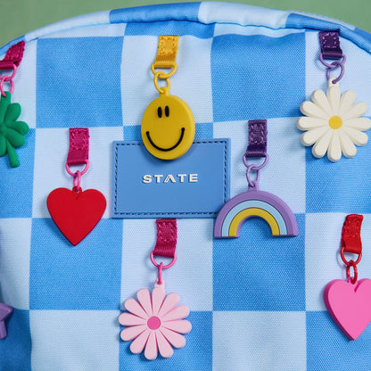 Kane Kids Travel Backpack Charms Blue Checkerboard / State Bags Customer Favorite