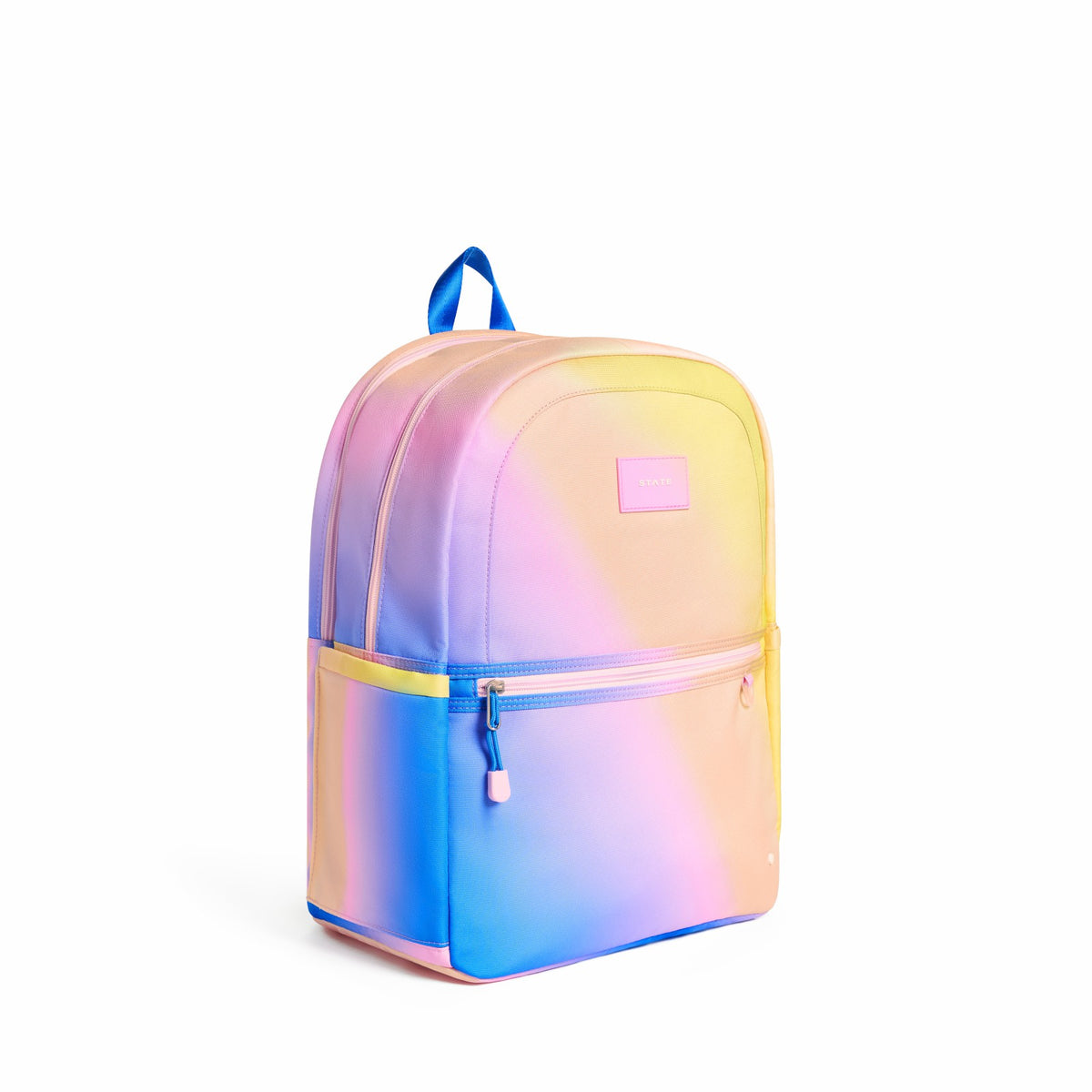 Kane Kids Large Backpack Recycled Polycnavas Blue/Pink/Yellow Gradient / State Bags Popular