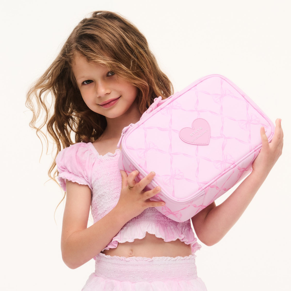 STATE x LoveShackFancy Rodgers Lunch Box Baby Bow / Pink Peppermint / State Bags Deals
