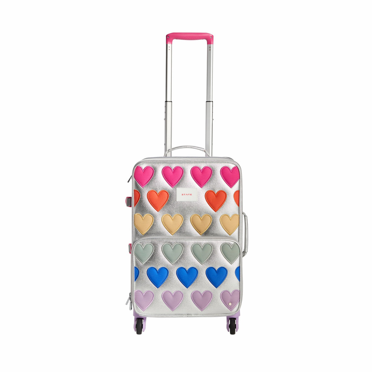 Logan Suitcase Metallic Patchwork Hearts / State Bags New