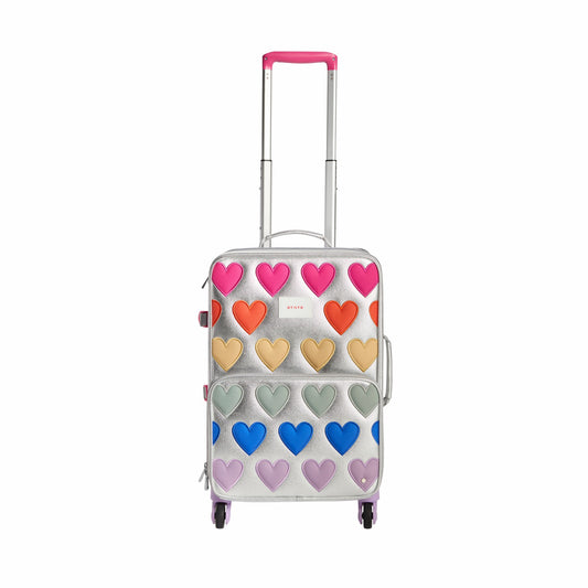 Logan Suitcase Metallic Patchwork Hearts / State Bags New