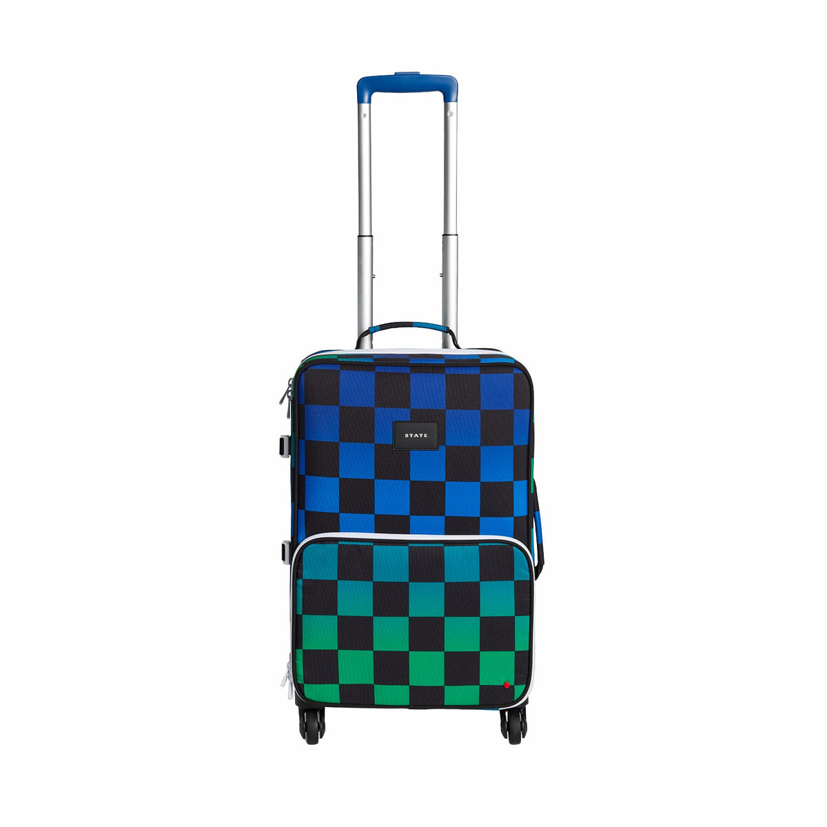 Logan Suitcase Printed Canvas Blue Checkerboard / State Bags Hot Sale