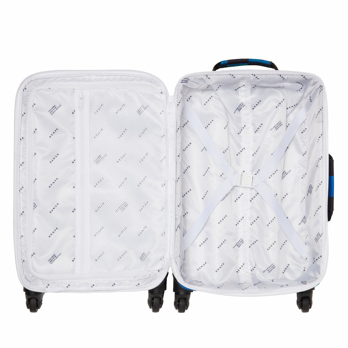 Logan Suitcase Printed Canvas Blue Checkerboard / State Bags Hot Sale