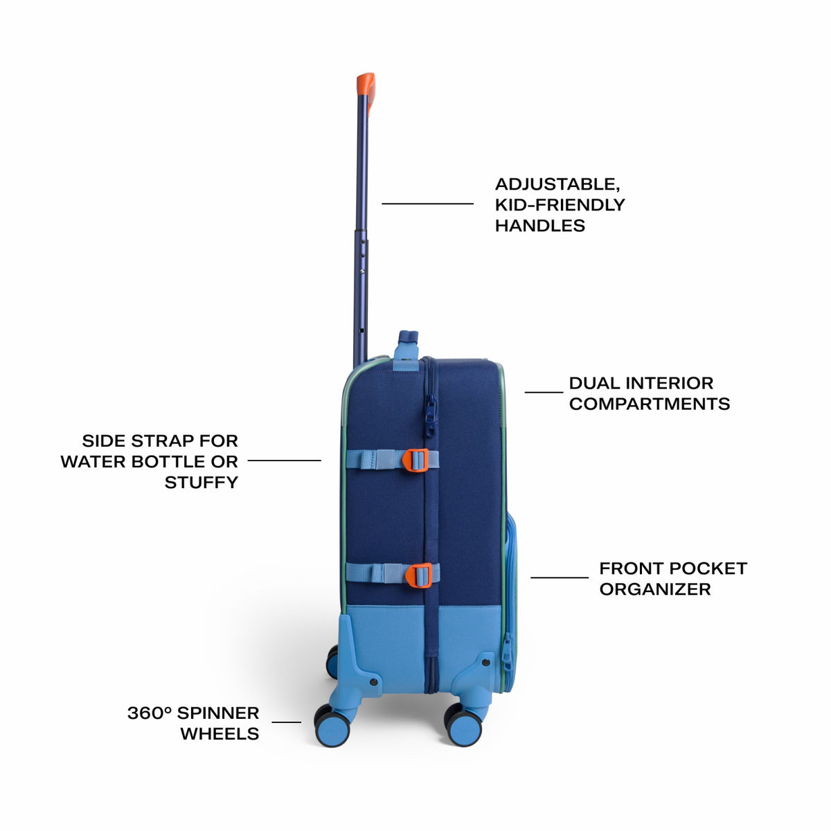 Logan Carry-On Suitcase Blue Green Orange / State Bags Quality