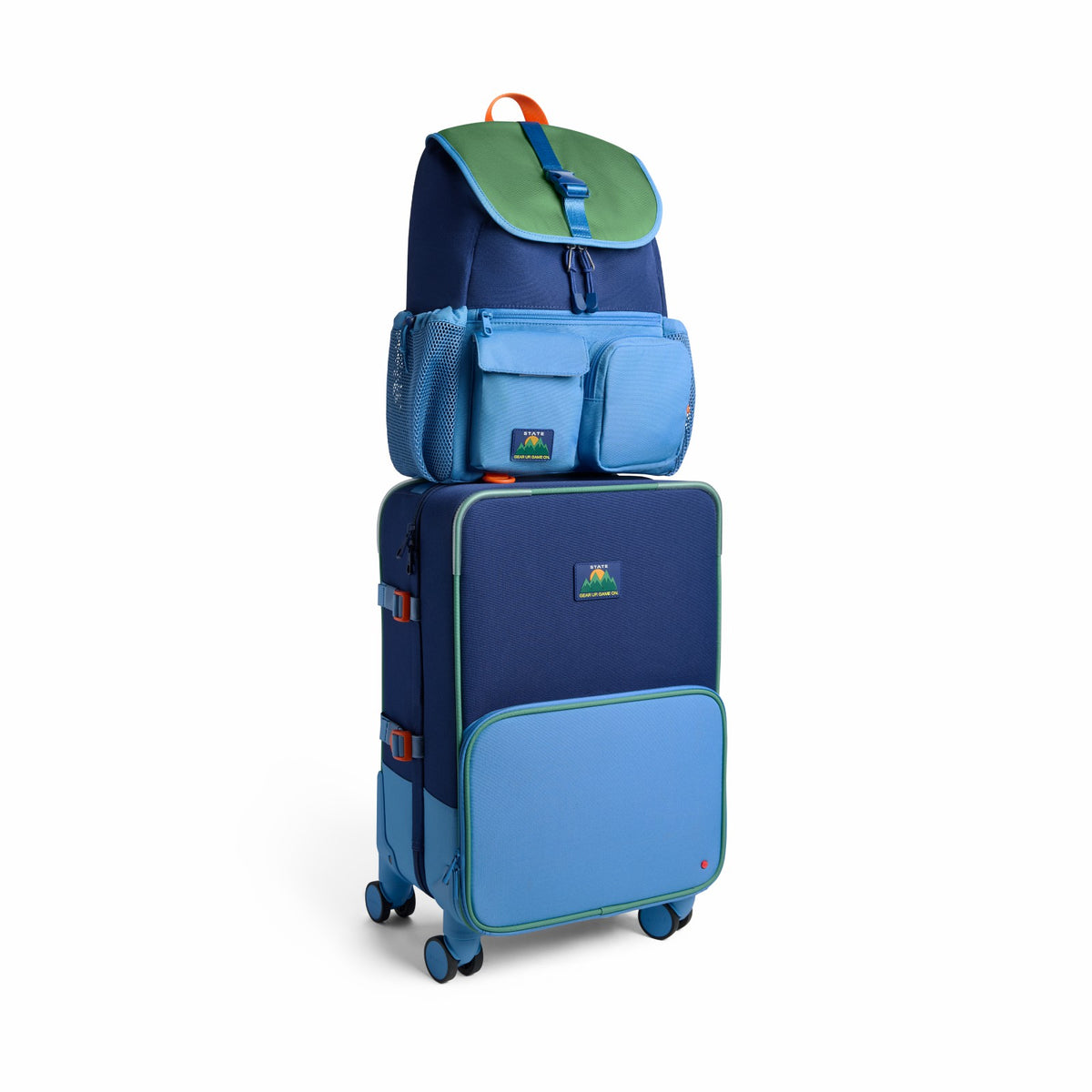 Logan Carry-On Suitcase Blue Green Orange / State Bags Quality