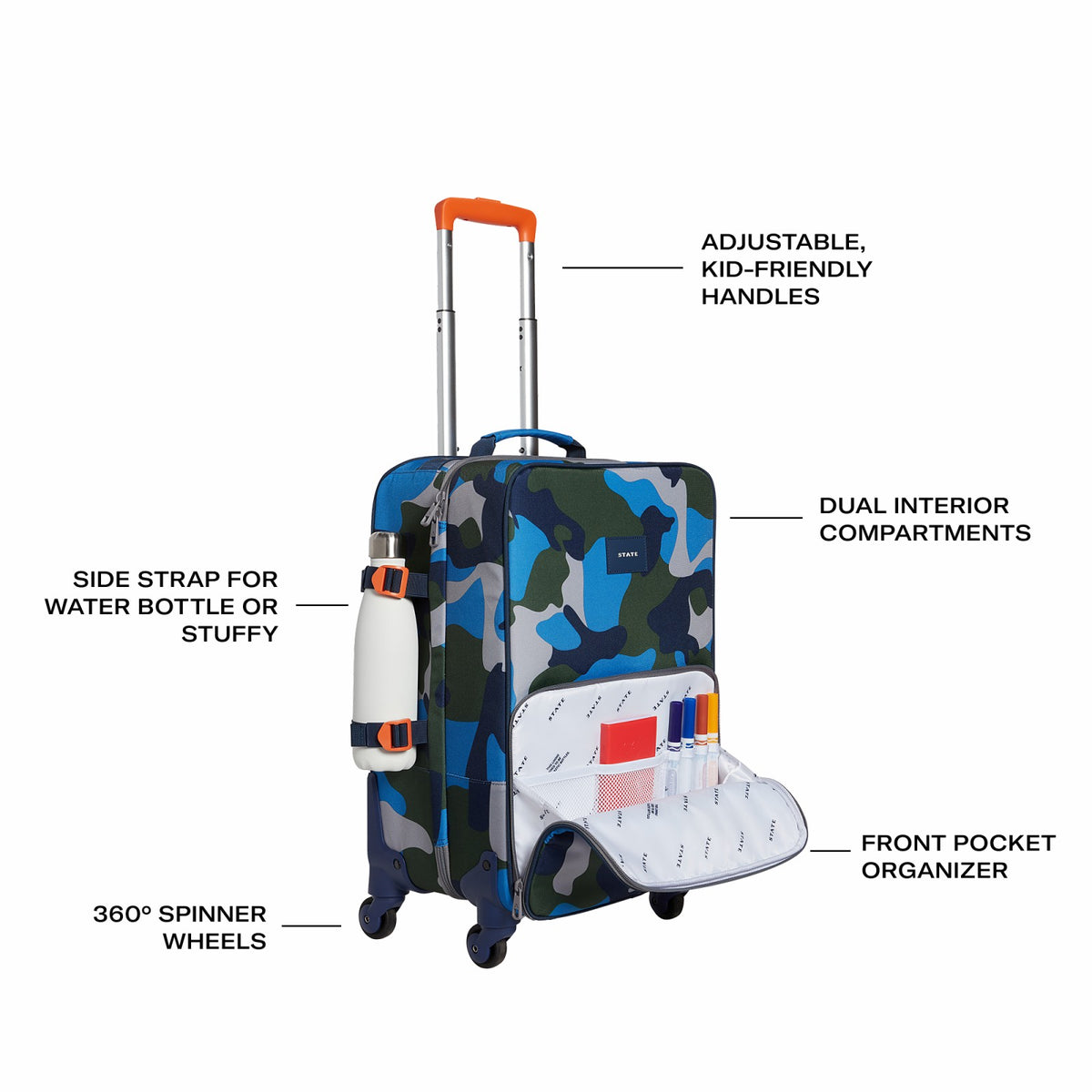 Logan Suitcase Printed Canvas Camo / State Bags Smart Buy