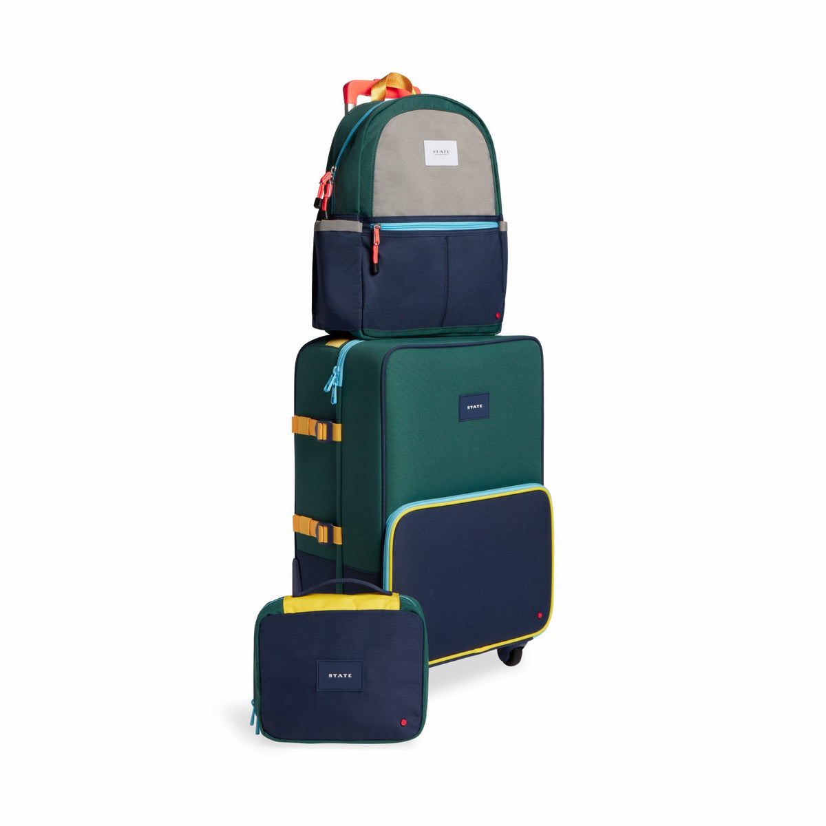 Logan Suitcase Color Block Green/Navy / State Bags Deals