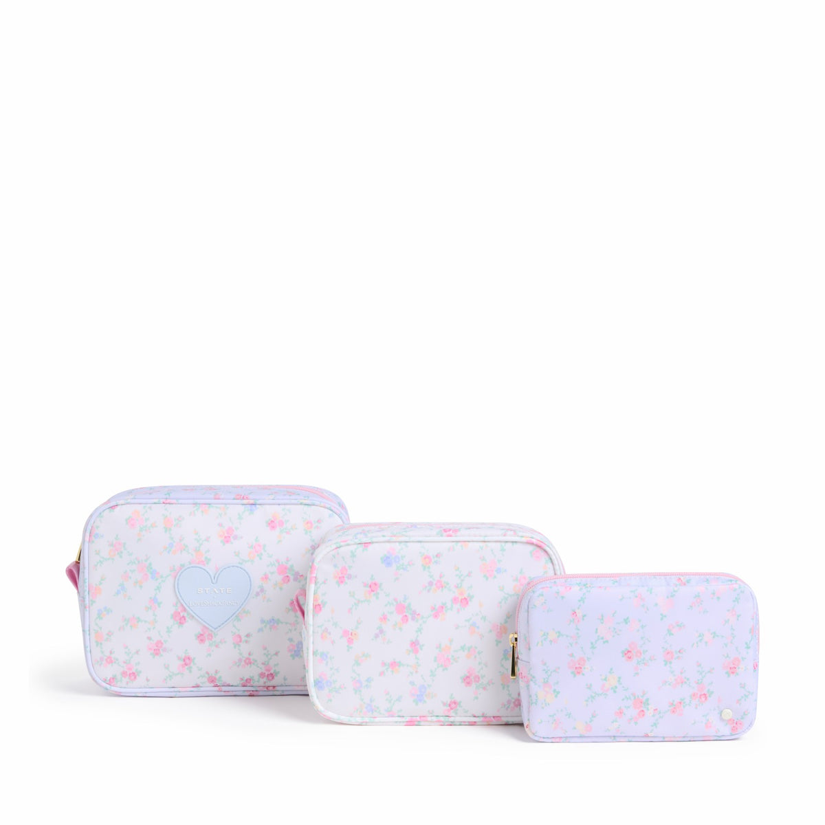 STATE x LoveShackFancy Travel Pouch Set Nylon Confetti Bloom / Wildflower Blue / State Bags Everyday