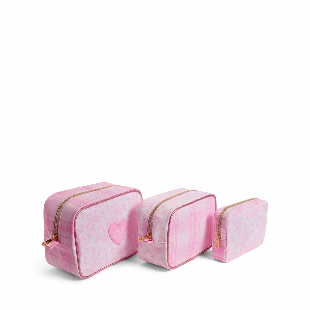 STATE x LoveShackFancy Travel Pouch Set Nylon Pink Vanilla / State Bags Value