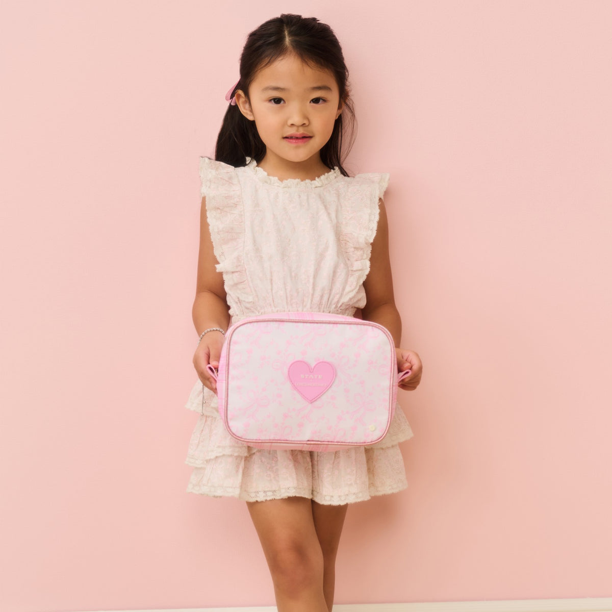 STATE x LoveShackFancy Travel Pouch Set Nylon Pink Vanilla / State Bags Value