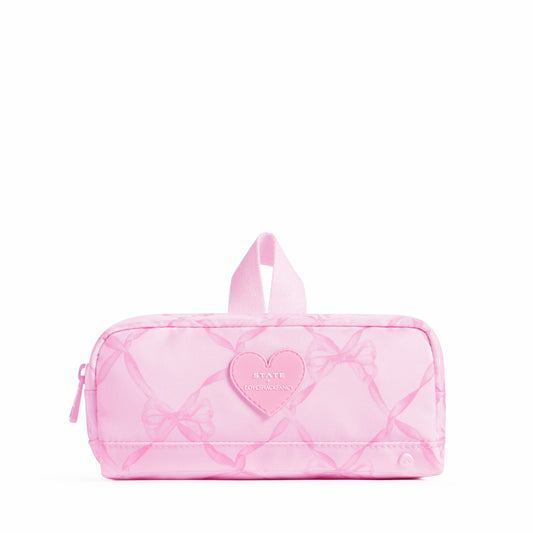 STATE x Loveshack Fancy Clinton Pencil Case Polycanvas Pink Peppermint / State Bags Deals