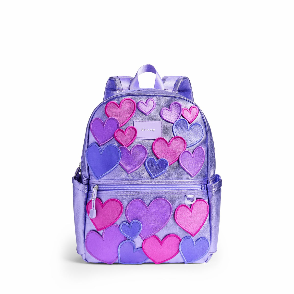 Kane Kids Travel Backpack Metallic 3D Hearts / State Bags Trending