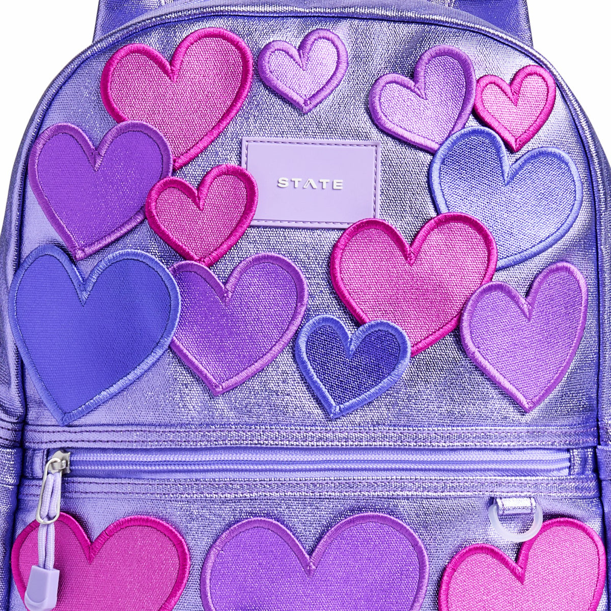Kane Kids Travel Backpack Metallic 3D Hearts / State Bags Trending