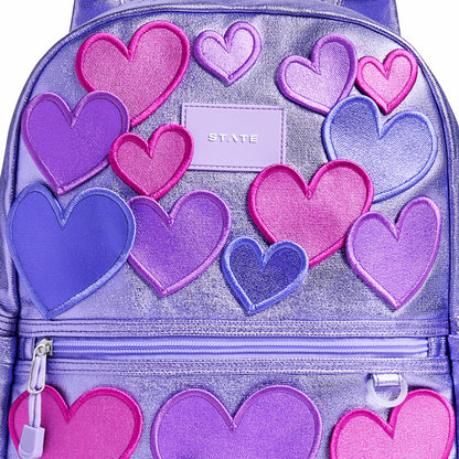 Kane Kids Travel Backpack Metallic 3D Hearts / State Bags Trending