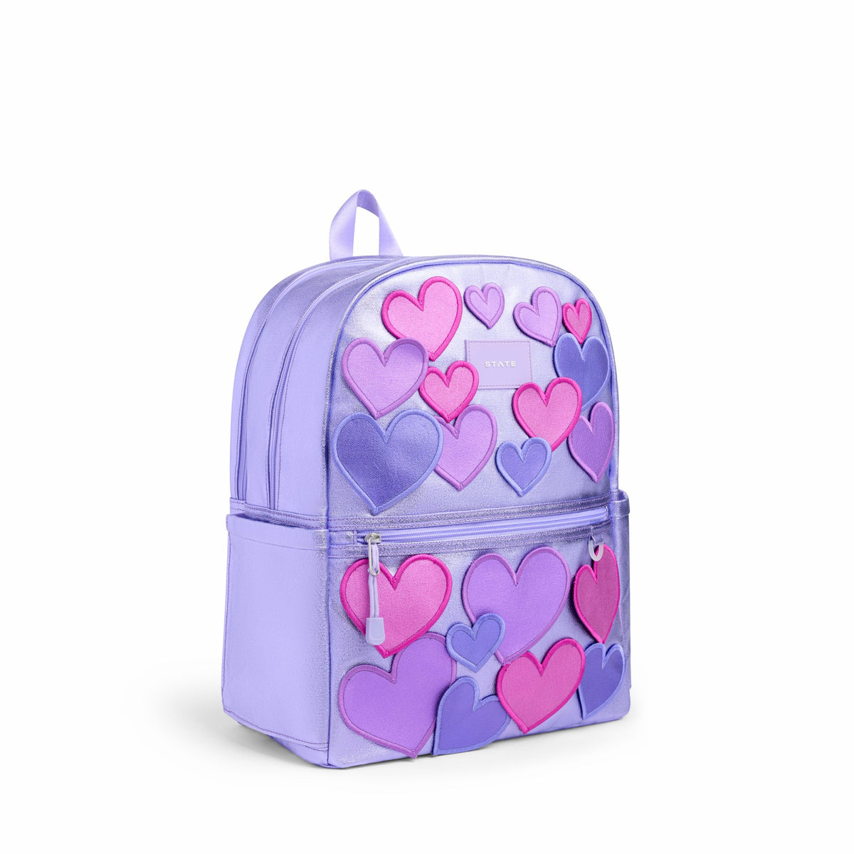 Kane Double Pocket Backpack Metallic 3D Hearts / State Bags Trusted