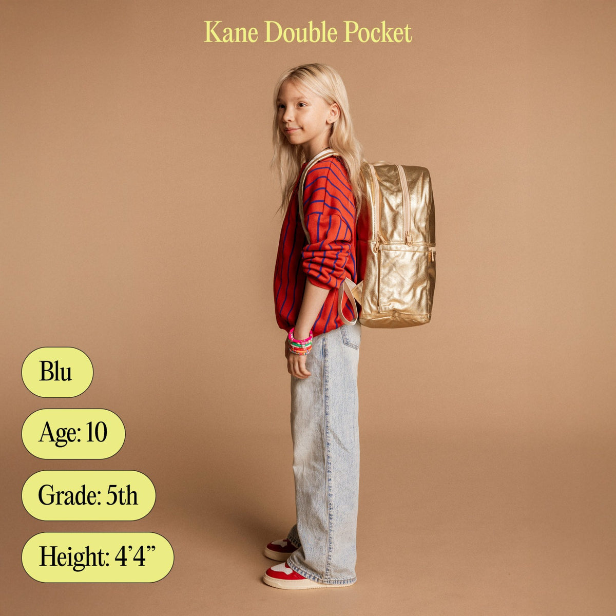 Kane Double Pocket Backpack Recycled Poly Canvas Blue Checkerboard / State Bags Sale