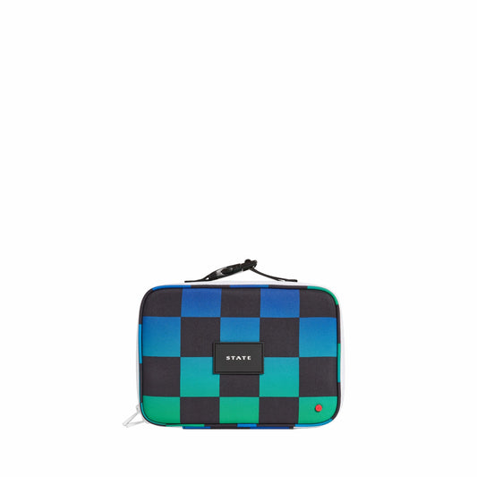 STATE Bags Rodgers Lunch Box Recycled Poly Canvas Blue Checkerboard / State Bags Great Value