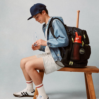 Shea Baseball Backpack Black Grey Striped / State Bags Trusted