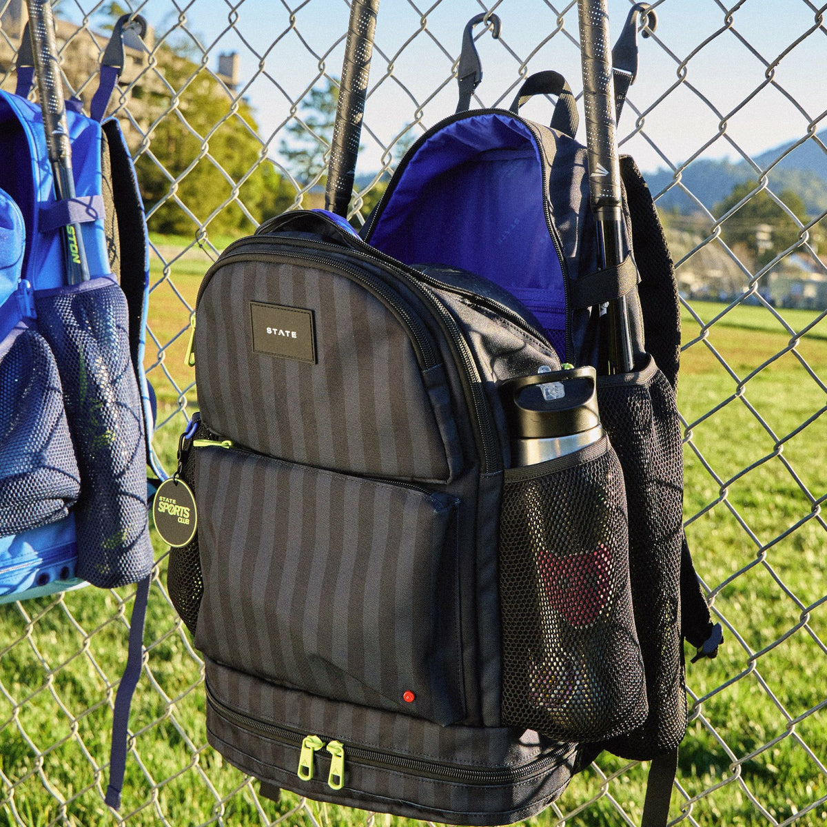 Shea Baseball Backpack Black Grey Striped / State Bags Trusted