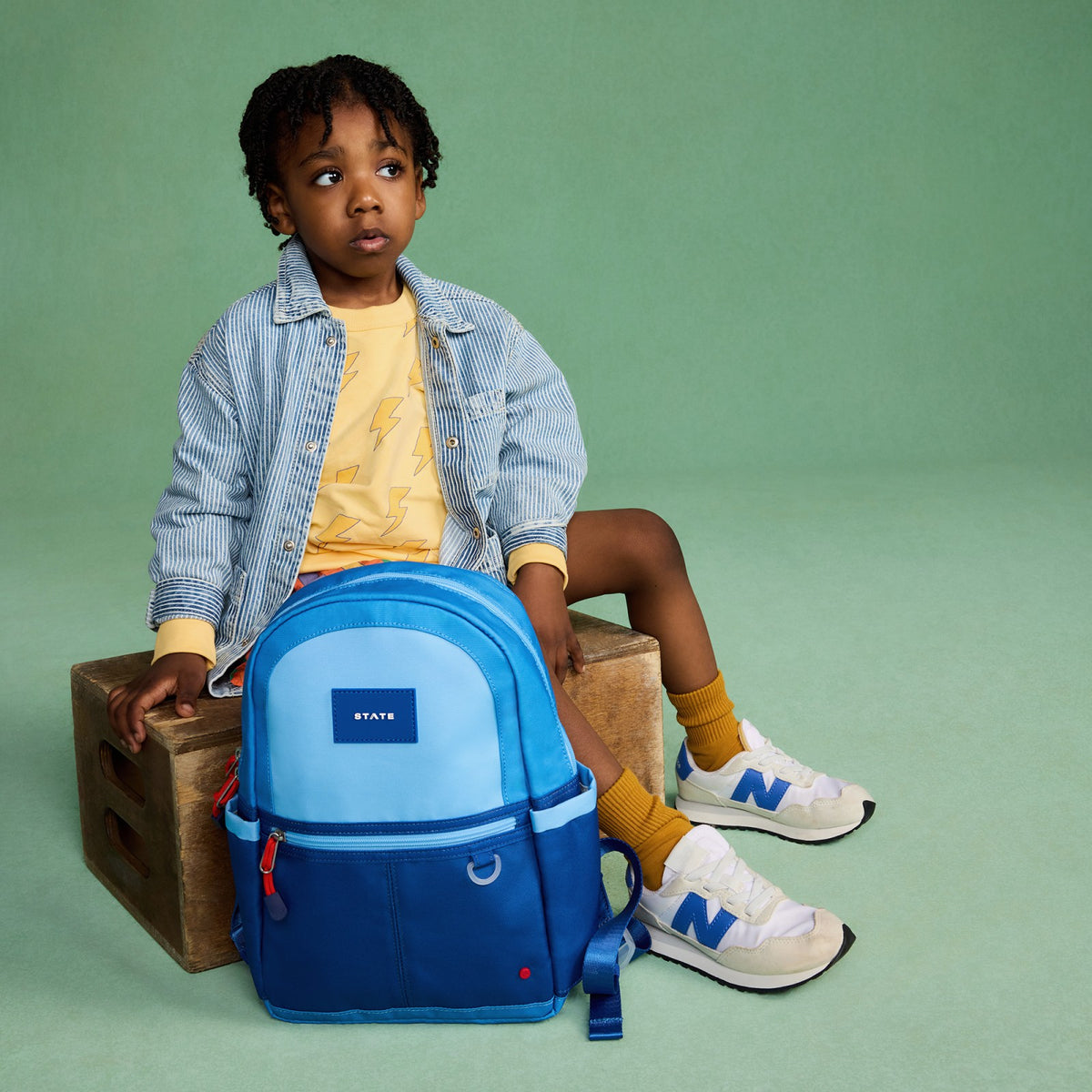 Kane Kids Mini Backpack Recycled Polycanvas Blue/Light Blue Colorblock / State Bags Special Offer