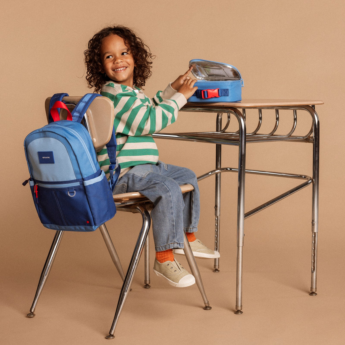 Kane Kids Mini Backpack Recycled Polycanvas Blue/Light Blue Colorblock / State Bags Special Offer