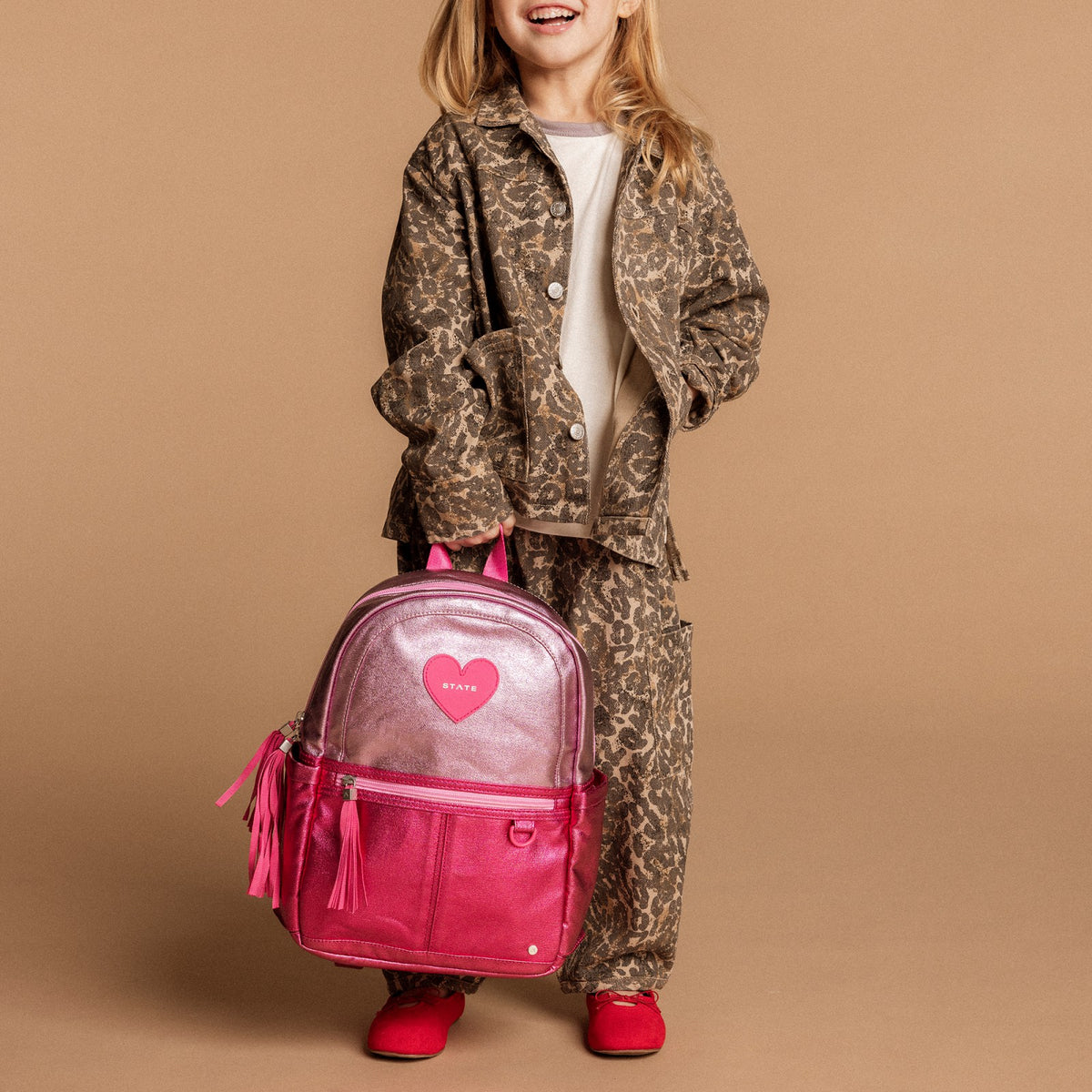 Kane Mini Backpack Metallic Pink/Hot Pink Colorblock / State Bags Featured