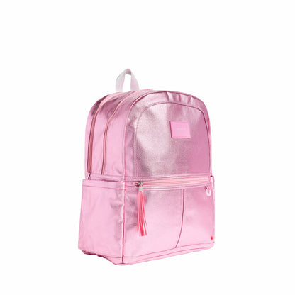 Kane Kids Double Pocket Backpack Metallic Pink/Silver / State Bags Smart Buy