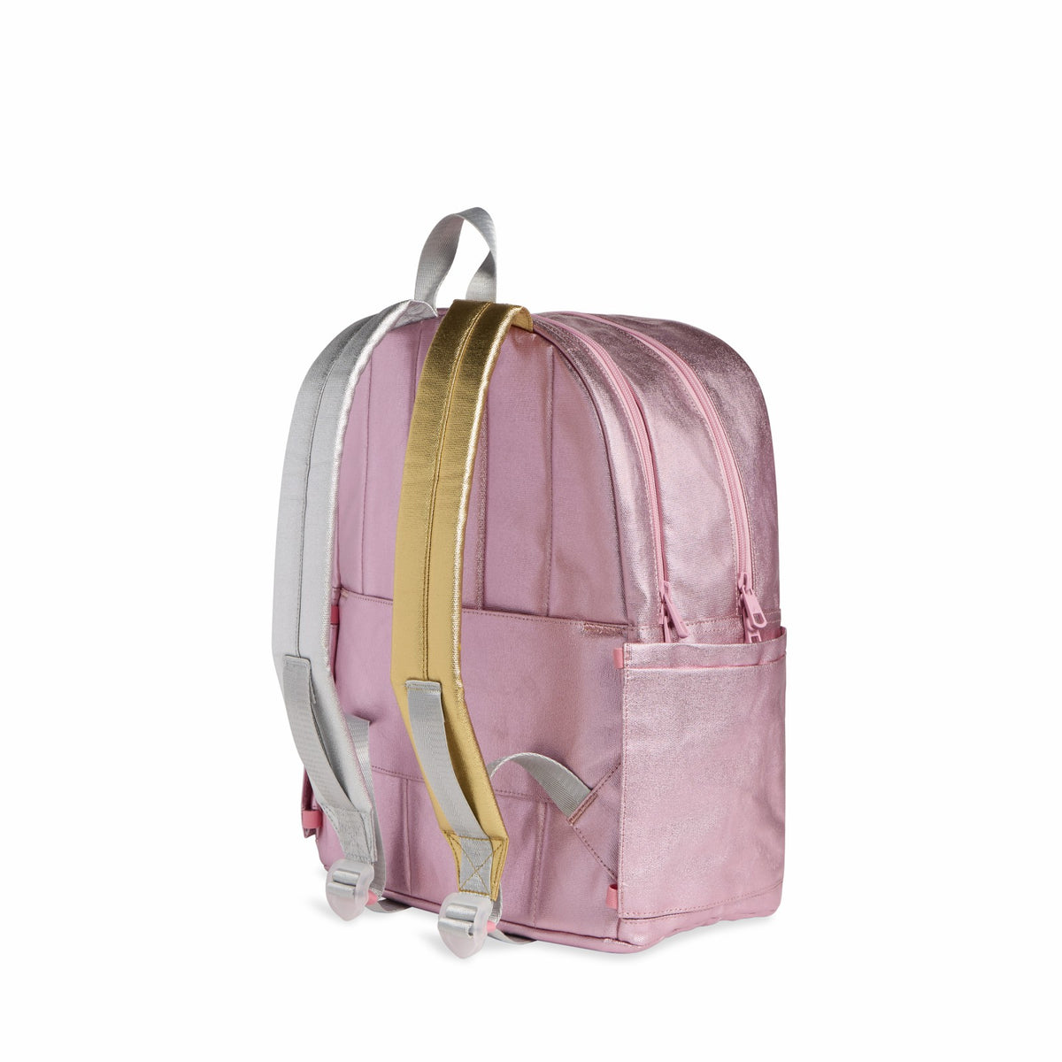 Kane Kids Double Pocket Backpack Metallic Pink/Silver / State Bags Smart Buy