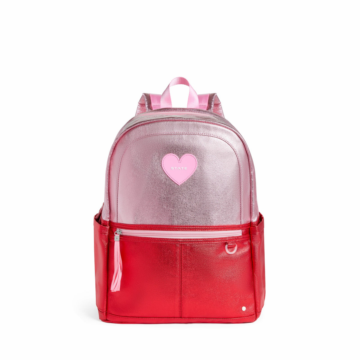 Kane Kids Double Pocket Backpack Metallic Pink/Red Colorblock / State Bags Premium