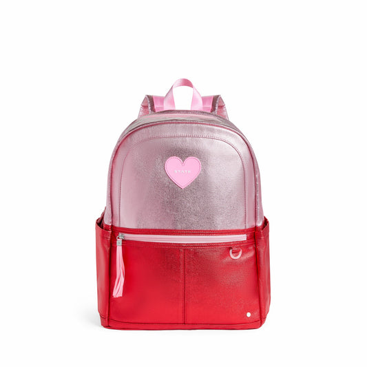 Kane Kids Double Pocket Backpack Metallic Pink/Red Colorblock / State Bags Premium