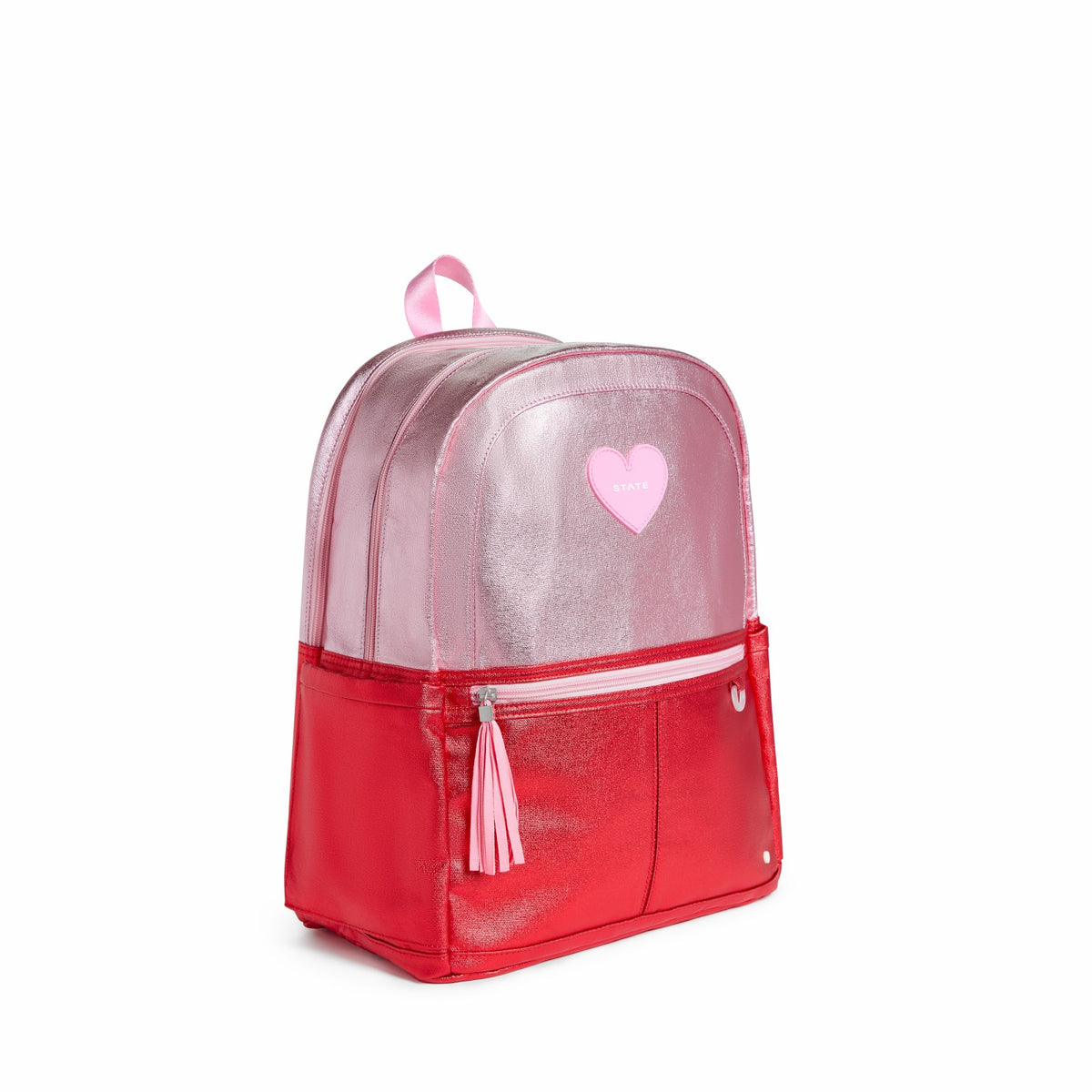Kane Kids Double Pocket Backpack Metallic Pink/Red Colorblock / State Bags Premium