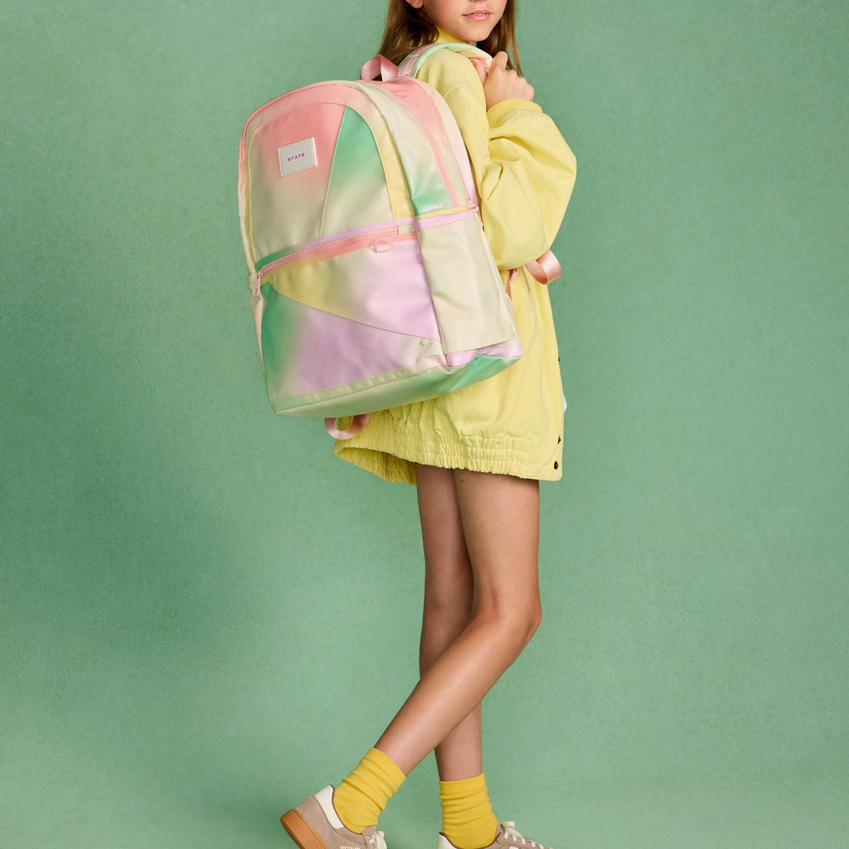 Kane Kids Large Backpack Metallic Tie Dye Patchwork / State Bags Latest