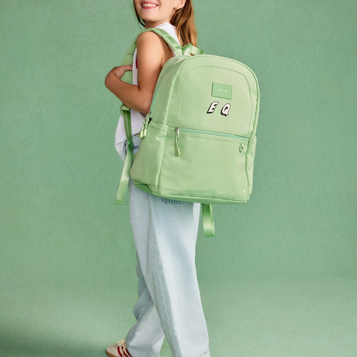 Kane Kids Double Pocket Recycled Polyester Canvas Green / State Bags Featured