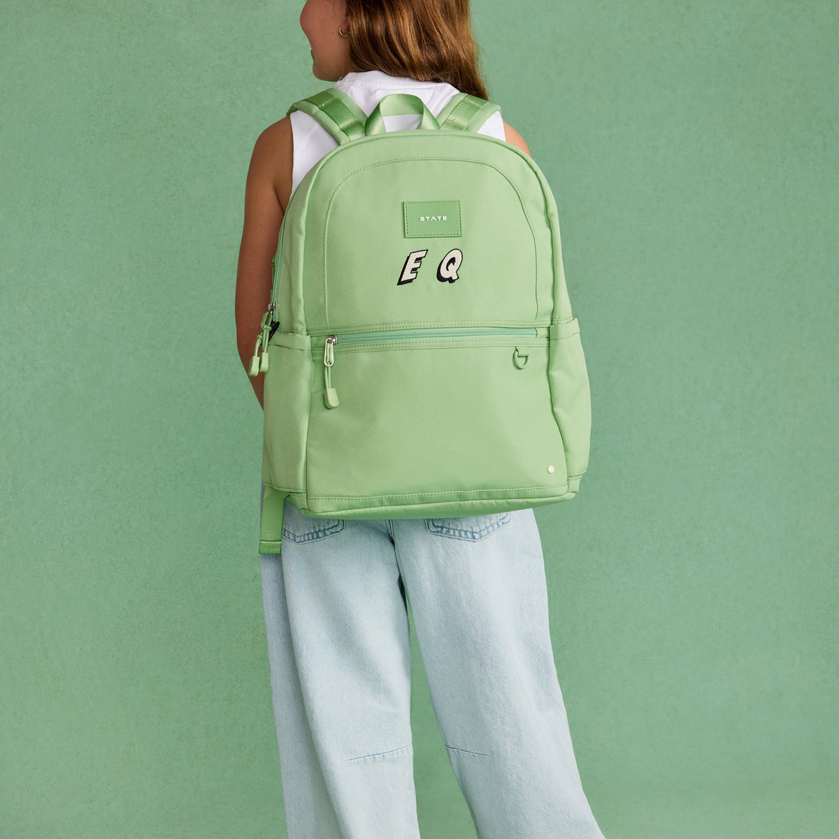 Kane Kids Double Pocket Recycled Polyester Canvas Green / State Bags Featured