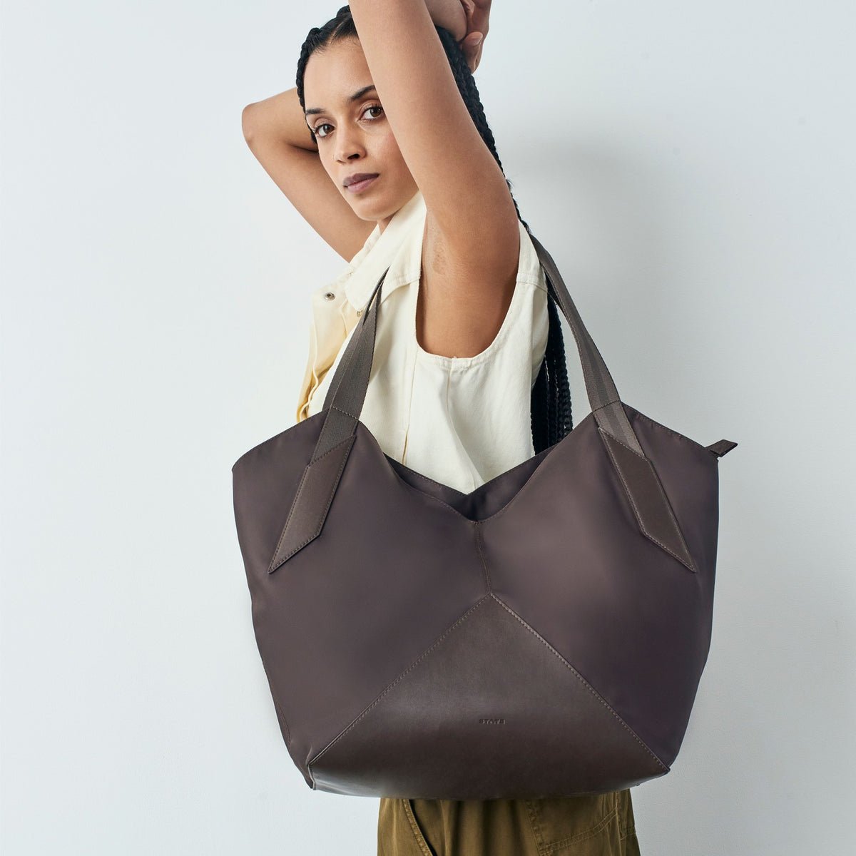 Beverly Tote Recycled Nylon Brown / State Bags Best Seller