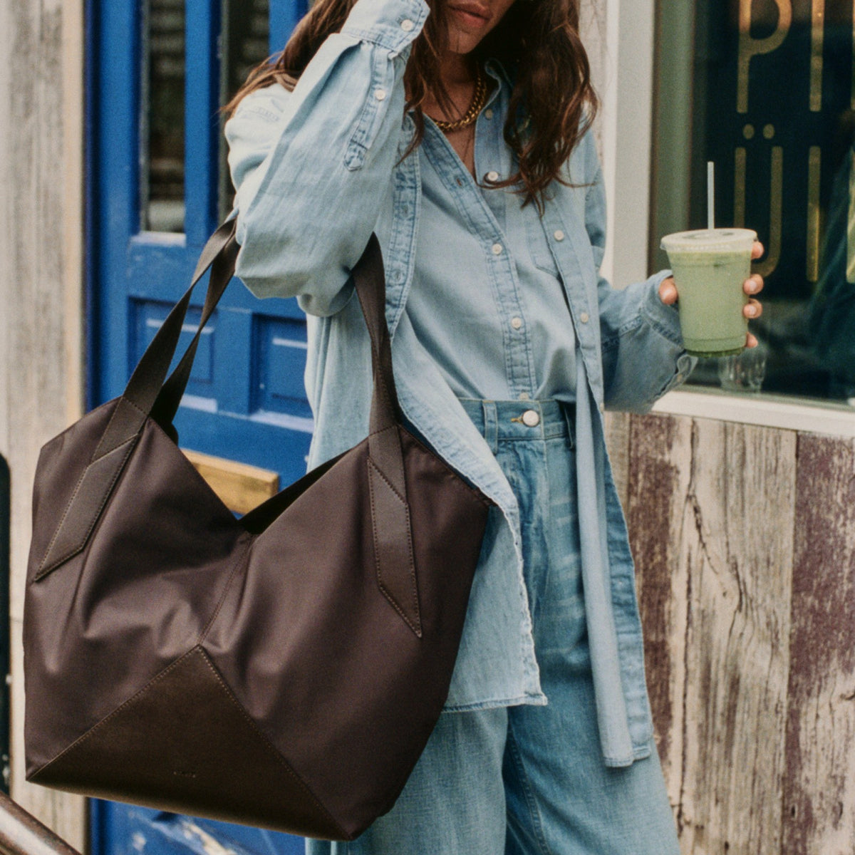 Beverly Tote Recycled Nylon Brown / State Bags Best Seller