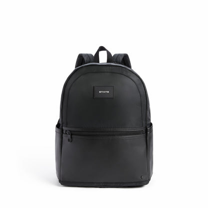 Evans Double Pocket Backpack Recycled Nylon Black / State Bags Quality