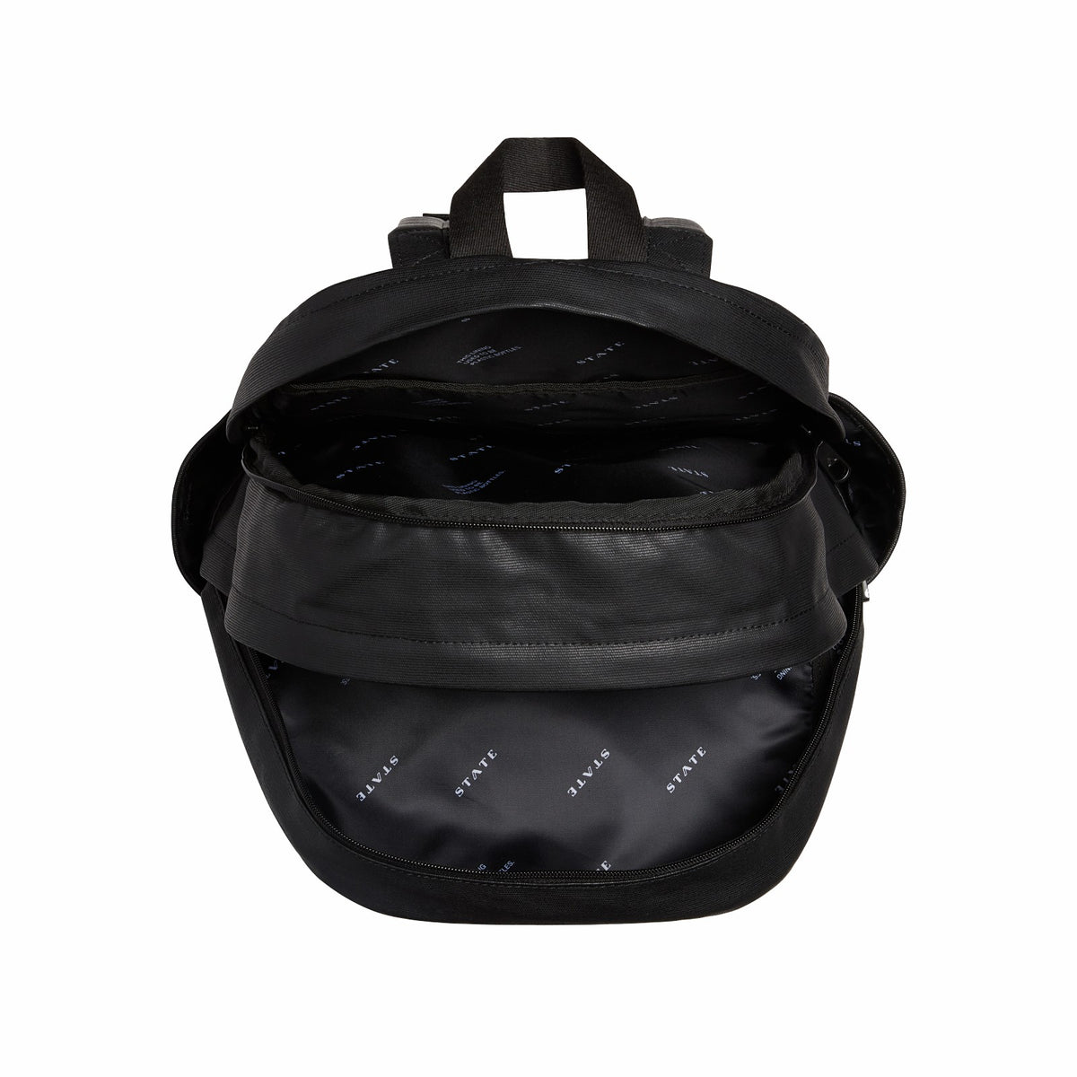 Kane Double Pocket Large Backpack Coated Canvas Black / State Bags Popular