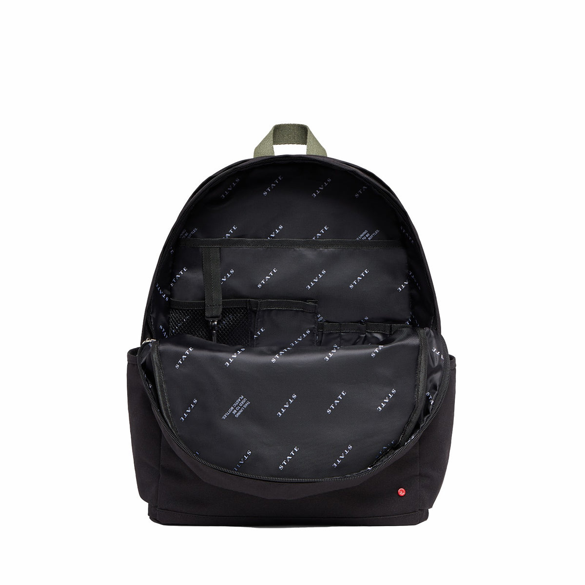 Kane Double Pocket Large Polyester Canvas Black / State Bags Best Price