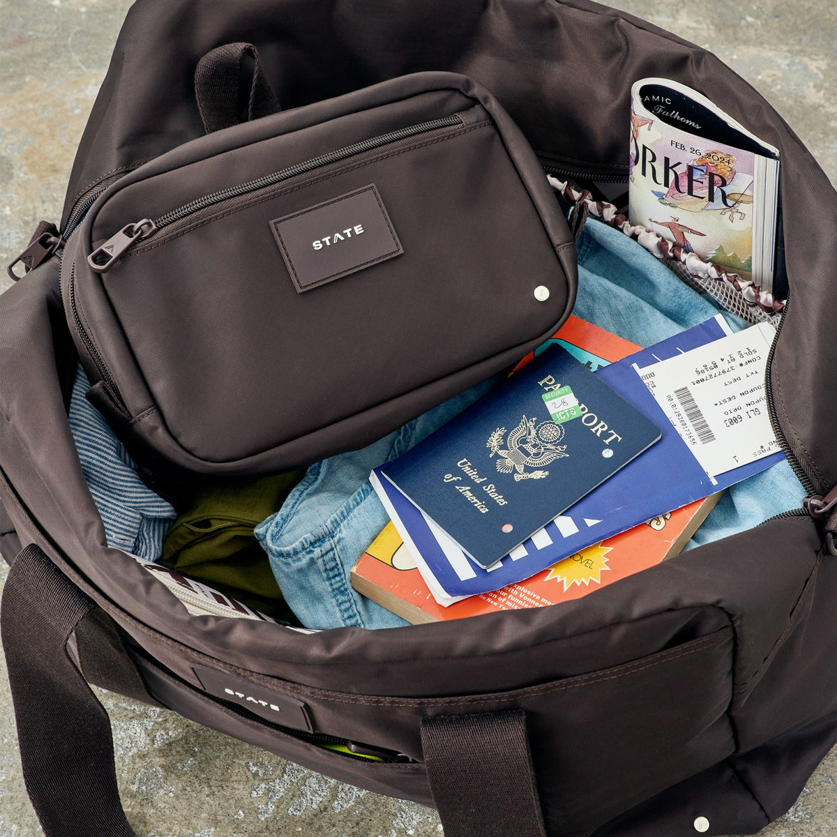 Hart Dopp Kit Nylon Brown / State Bags Special Offer