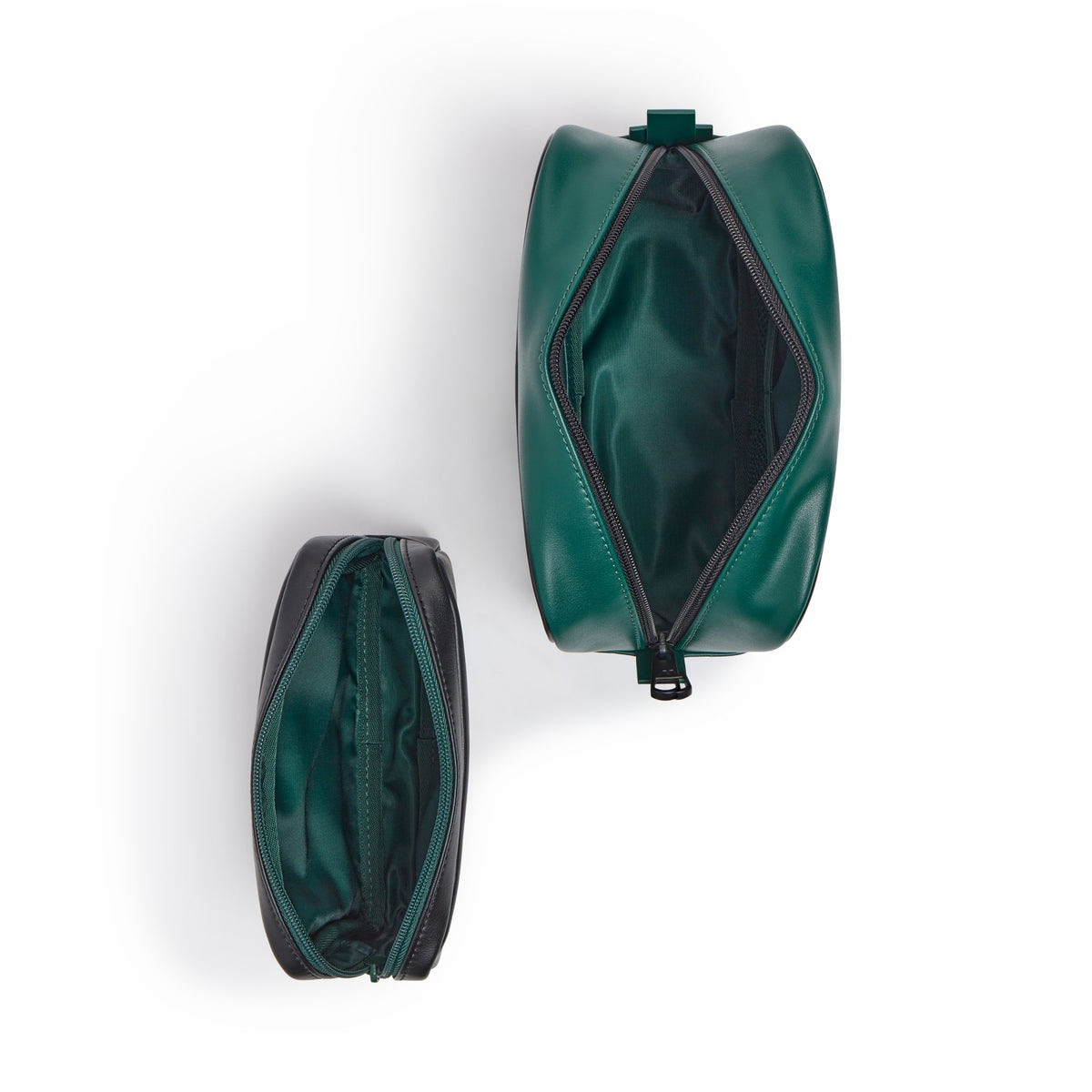 Travel Pouch Set of Two Vegan Leather Olive / State Bags Signature