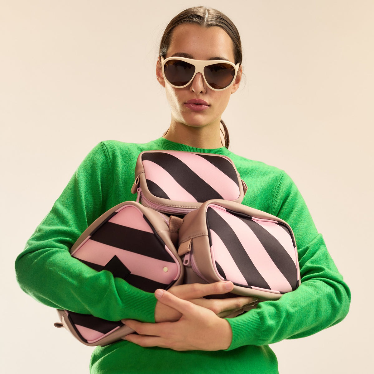 STATE Bags x Cynthia Rowley Travel Pouch Set of Three Stripes / State Bags Best Seller