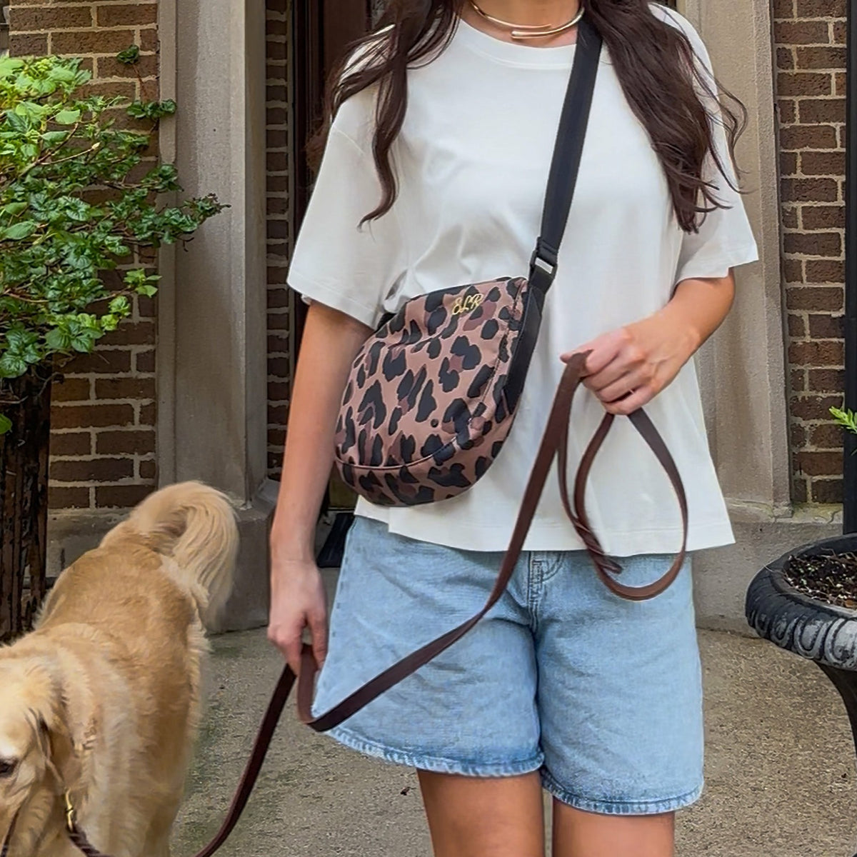 Luna Mini Crossbody Recycled Nylon Leopard / State Bags Value