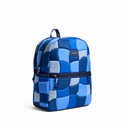 Kane Kids Large Backpack Nylon Puffer Blue Puffer Check / State Bags Smart Buy