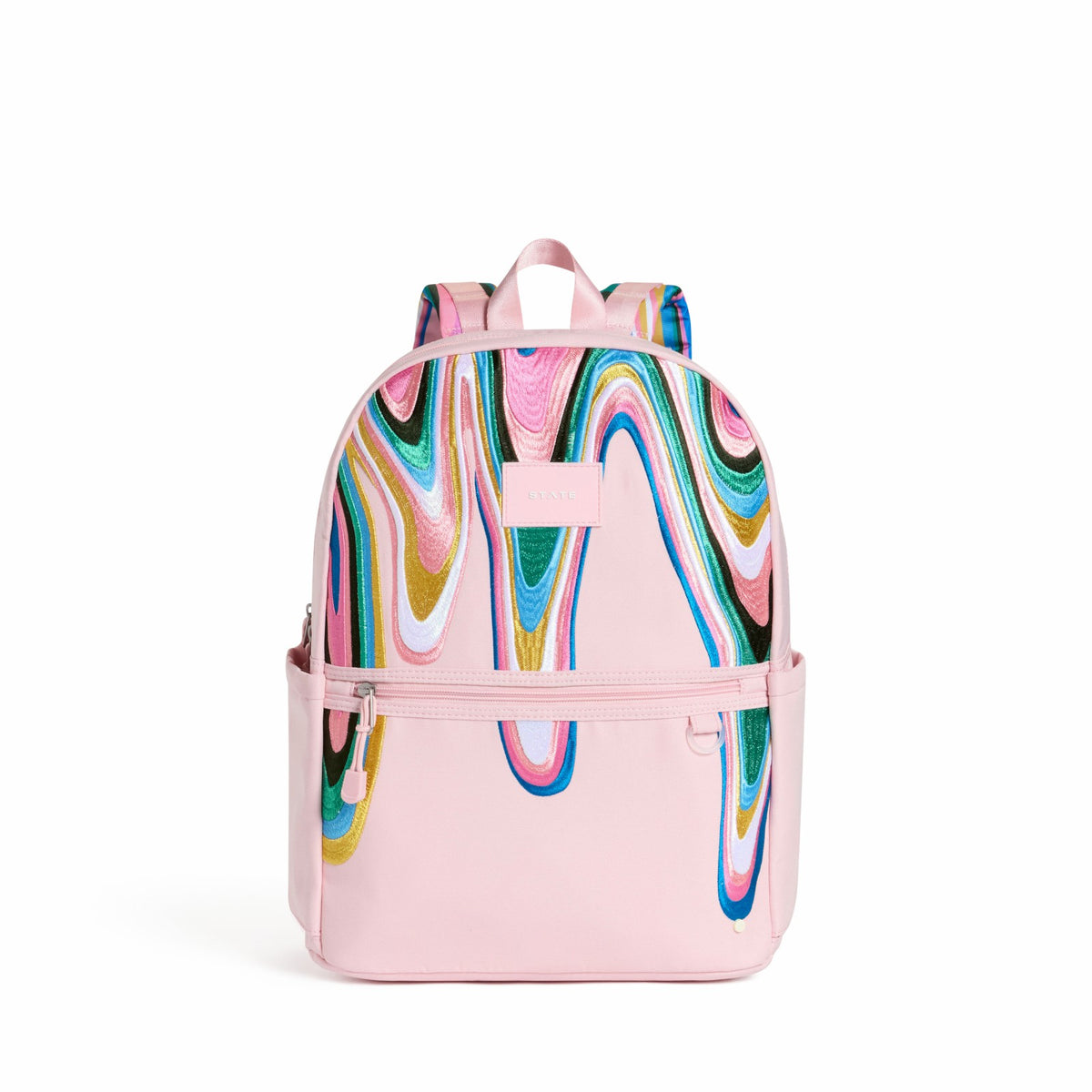 Kane Kids Double Pocket Backpack Recycled Poly Canvas Paint Wave / State Bags Trending
